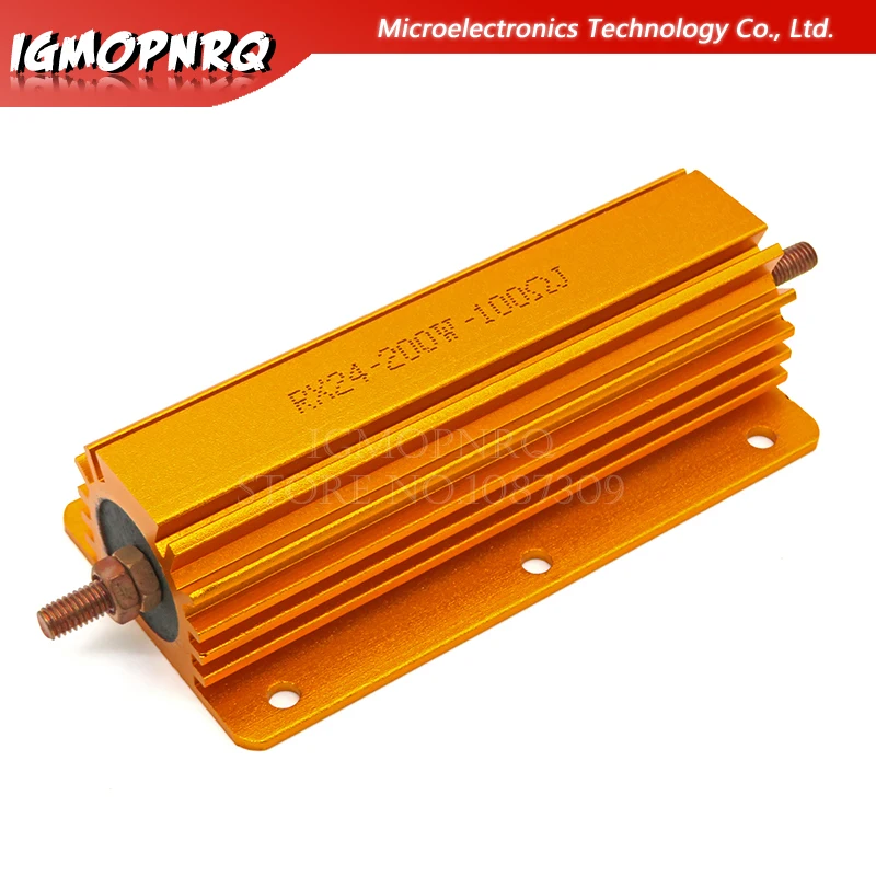 200W Di Potenza In Alluminio Metallo Borsette Caso Filo Avvolto Resistenza Di 0.1 ~ 1K 0.15 0.2 0.5 1 1.5 2 6 8 10 15 20 100 150 200 300 400 1K Ohm
