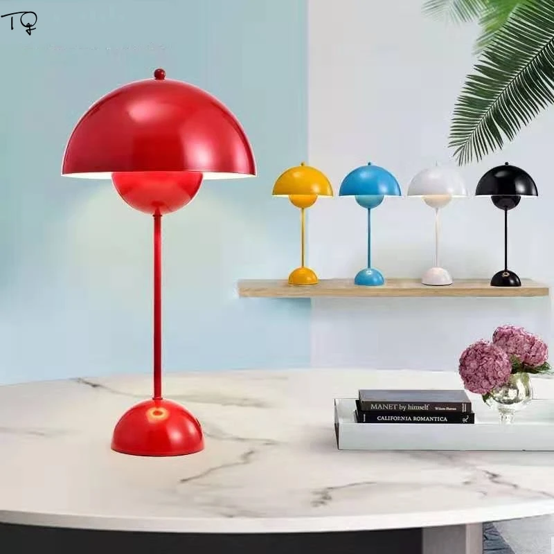 

Denmark Flower Pot Table Lamp Led Macaroon Colorful Modern Fashion Simple Individual Living Room Bedroom Study Desk Lamp Design