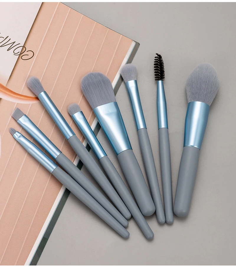 ANMOR 8Pcs/Lot Mini Size Makeup Brush Set Foundation Blending Eye shadow Eyelash Eyebrow Brush For Make Up Pincel Maquiagem