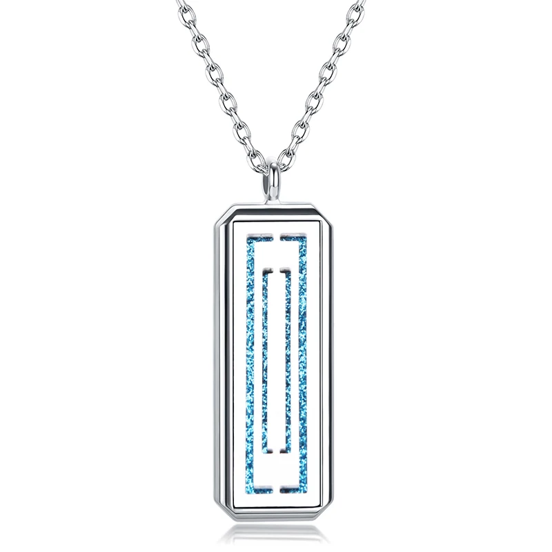New Rectangle Magnetic Aroma Diffuser Locket Pendant Jewelry Stainless Steel Perfume Necklace Aromatherapy Essential Oil Locket - Окраска металла: 20