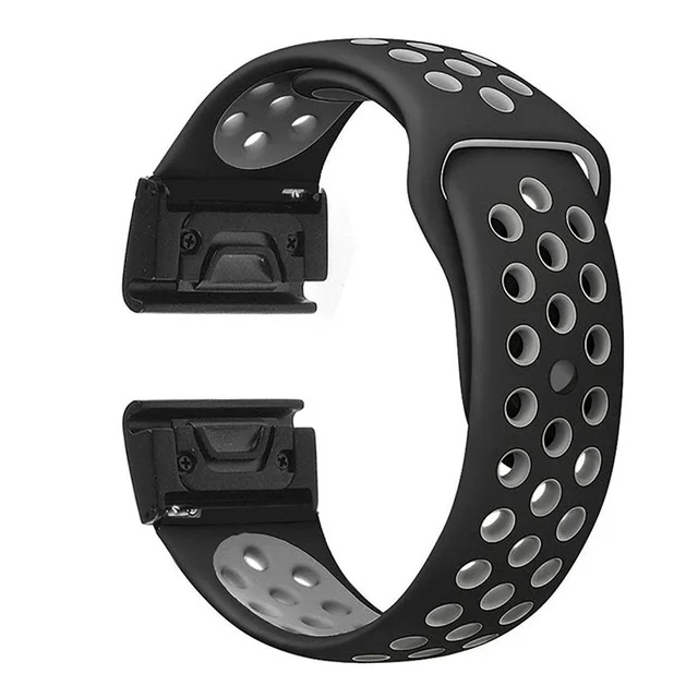 22 26 мм быстро подходит ремешок для Garmin Fenix 3 5 5X plus gps Смарт-часы ТПУ Спорт Замена Браслет ремешок для forerunner 935 945 - Цвет ремешка: Black gray