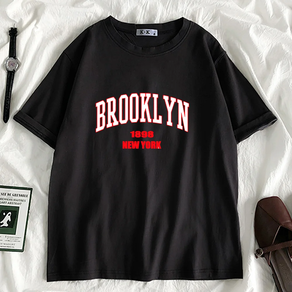 Забавная женская футболка Brooklyn 1898 Нью-Йорк 11 цветов Y2K 90-х милые Графические