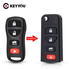KEYYOU 4 Pulsante Per INFINITI G35 I35 350Z Nissan Sentra Altima Maxima 02-06 Chiave A Distanza Borsette Caso Pieghevole di vibrazione Fob