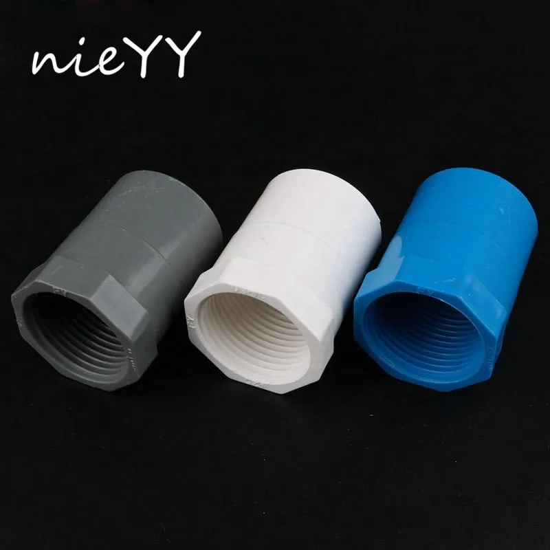 

1pc 1-1/4" Female Thread x 40mm ID Socket Straight PVC Pipe Fitting Straight Pipe Tube Adapter Connector Gray Water Connector