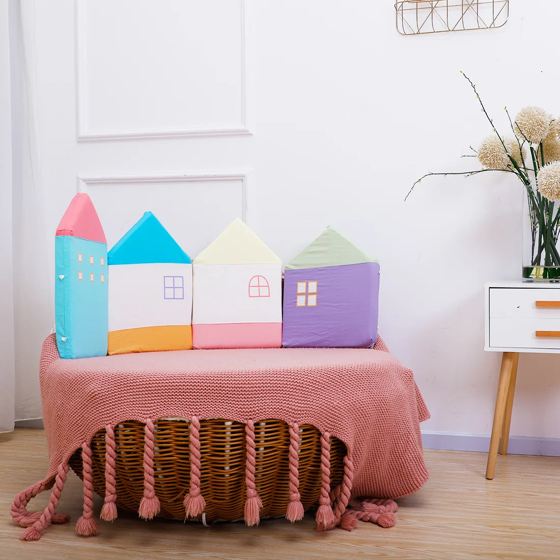 

Baby Bed Crib Bumper Detachable Zipper Cotton Newborn Bumpers Infant Cute House Safe Fence Line bebe Cot Protector Unisex