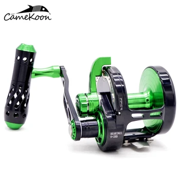 شراءCAMEKOON التصيد طبل الصيد بكرة عالية السرعة 5.3:1 بطيئة القفز بكرة 9 + 2BBs المياه المالحة الصيد ماكس السحب 40 كجم أعماق البحار بكرة