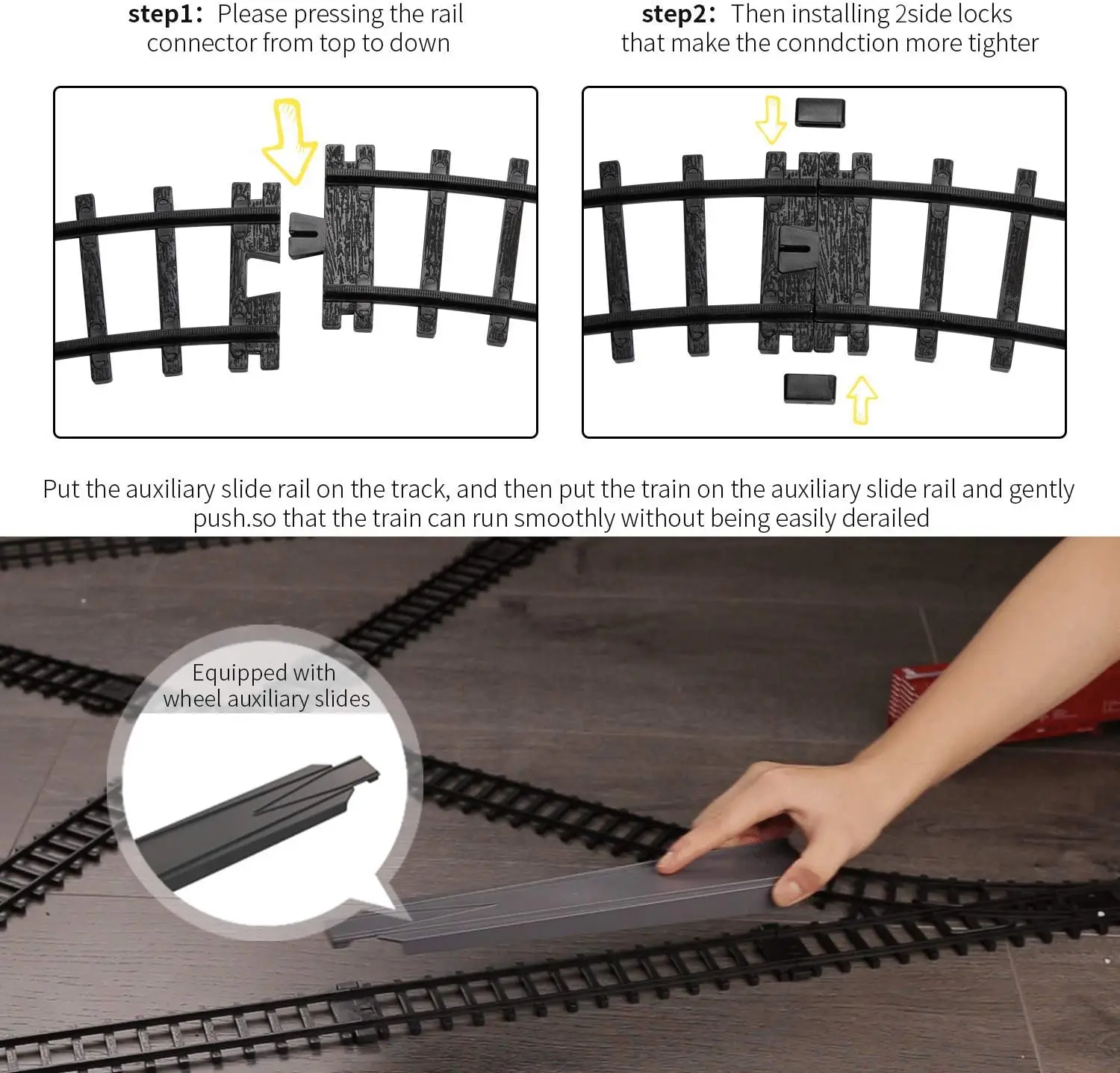 Simulation Electric Track Train Set Metal Alloy Train  Classical Model Toy High-Speed Rail Train  With Smokes/ Lights / Sound 4