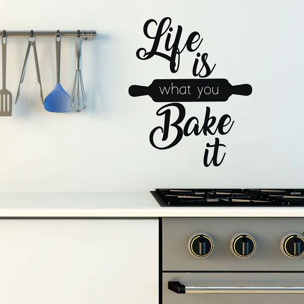 Виниловая наклейка на стену Life is What you Bake it Quotes наклейки дверь окно холодильник