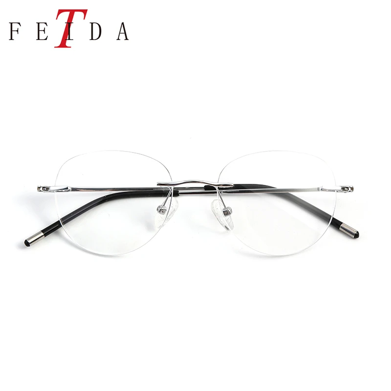 Pure Titanium Glasses Frame Men Rimless Eyewear Myopia Eye Glass Prescription Eyeglasses Optical Frames Eyewear - Цвет оправы: c1
