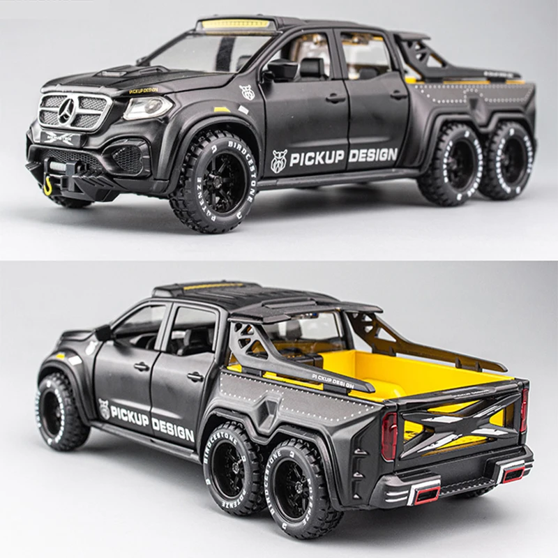 

1:28 Model Alloy Car X-Class 6*6 Toy Vehicle Diecast Sound And Light Mini Metal Car Simulation Collection Gifts Toys for boys