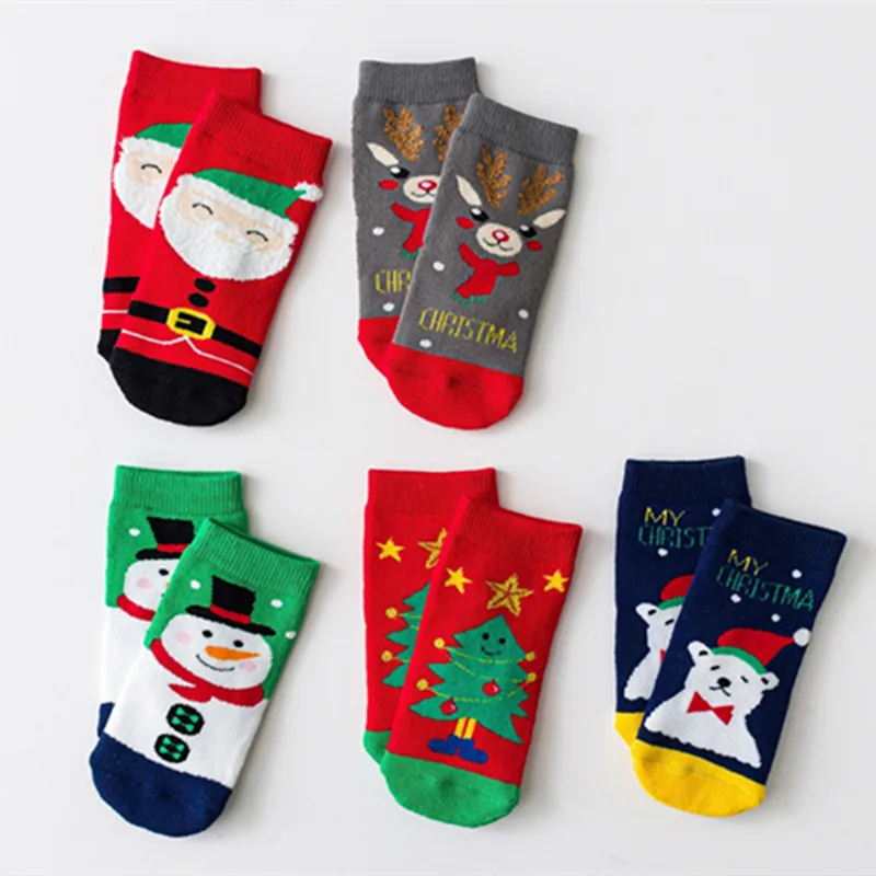 Christmas Themed Cartoon Socks Cute Baby Autumn Winter Socks Skin-friendly and Breathable Children's Socks 0-12 Years Baby Socks