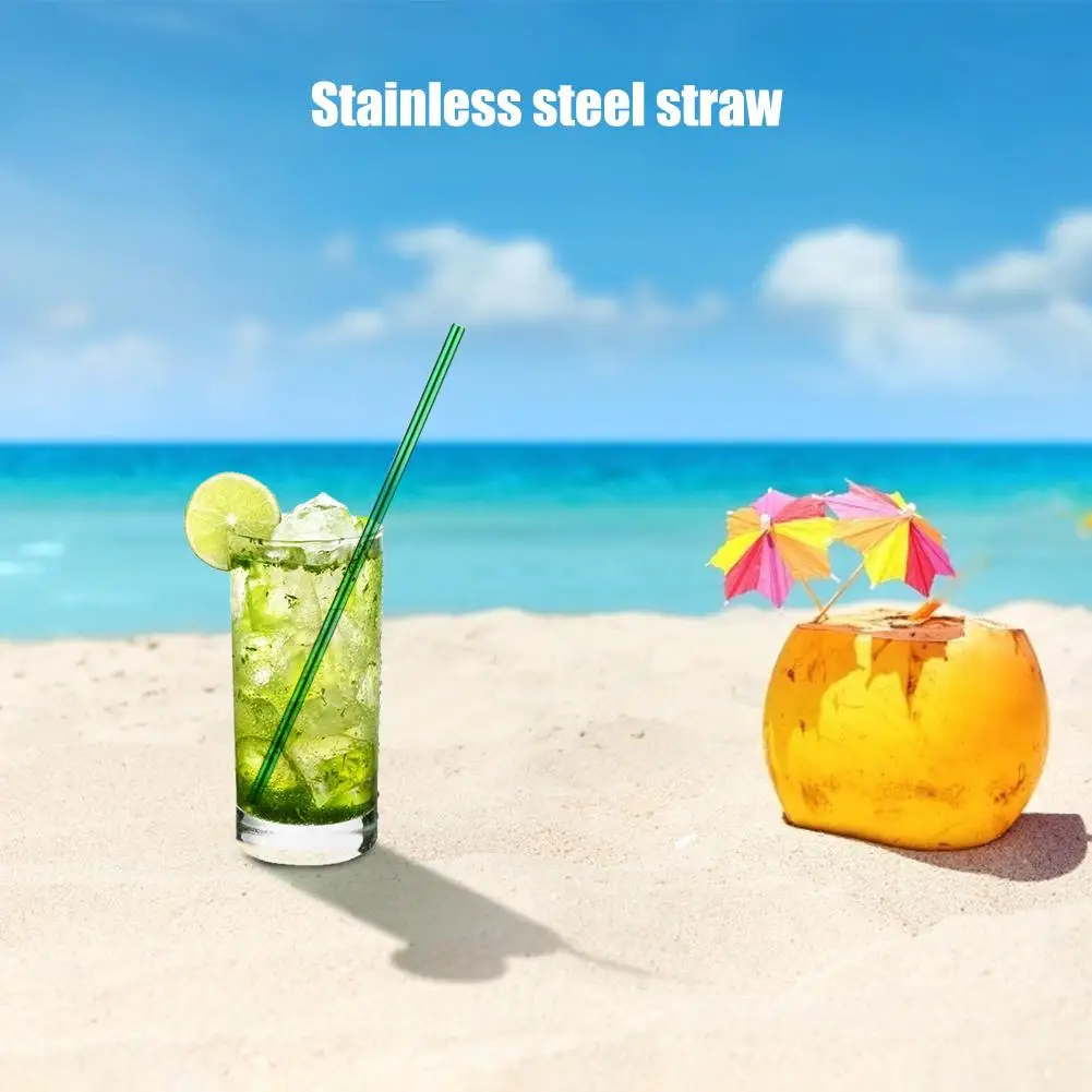 

304 Stainless Steel Sturdy Bent Straight Straw Reusable Metal Drinking Straws Metal Straw Set Reusable Straw