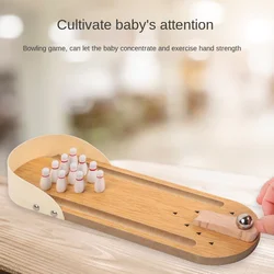 Mini Puzzle de Bowling en bois pour enfants, petit et exquis, jeu de Table interactif Parent enfant pour tout petits 