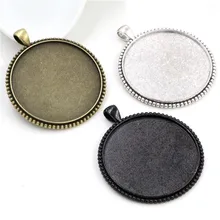5 шт./лот 40 мм внутренний размер античная бронза и серебро черный цвета покрытием модный стиль кабошон основа Установка Подвески