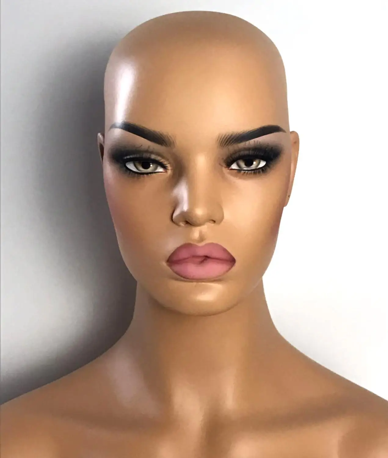 New Realistic Mannequin Head Display Fiberglass Hat Glasses Mold Stand Wig NO.14