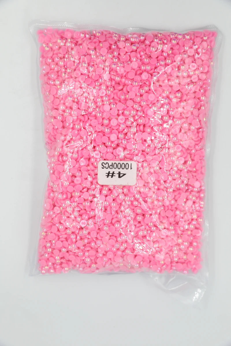 

2mm,4mm,5mm,6mm,8mm,10mm,12mm Jelly Light Rose AB Flat back ABS round Half Pearl beads, imitation plastic half pearl beads