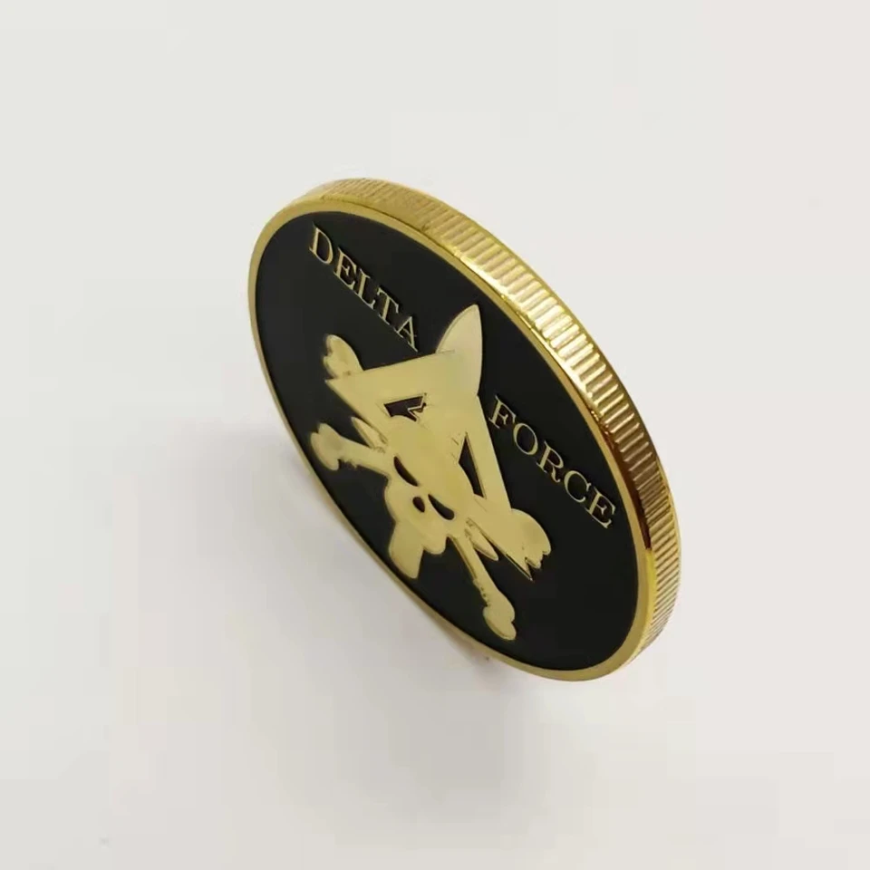 【実物】米デルタフォース（戦闘適応グループ）チャレンジコイン 米国デルタフォースのゴールドメッキコイン部門海軍グッズ