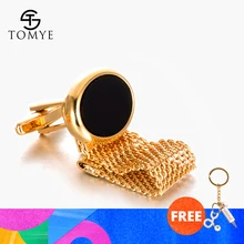 토미 정장 셔츠 커 프 스 단추 4 색 하이 엔드 체인 타원형 순수 구리 커 프 스 단추 남자 xk18s006(China)