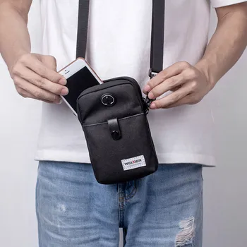 

Fashion Male Messenger Bags Outdoor Sport Phone Pocket Crossbody Bag For Male Shoulder Handbag Multifunctional Small Flap Black