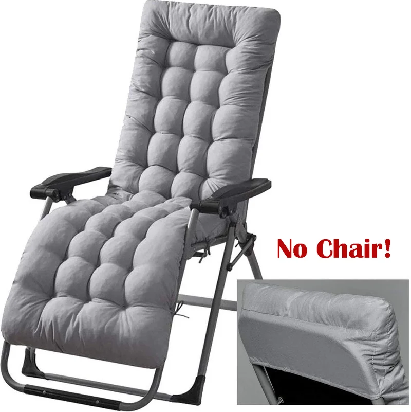 Modern Soft Sun Lounger Cushion Solid Color High Back Cane Chair