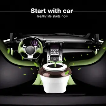

JQ-001 Anion Car Air Purifier Portable USB Air Purifier Car Ionizer Flowerpot Shaped Air Cleaner For Office Home Use