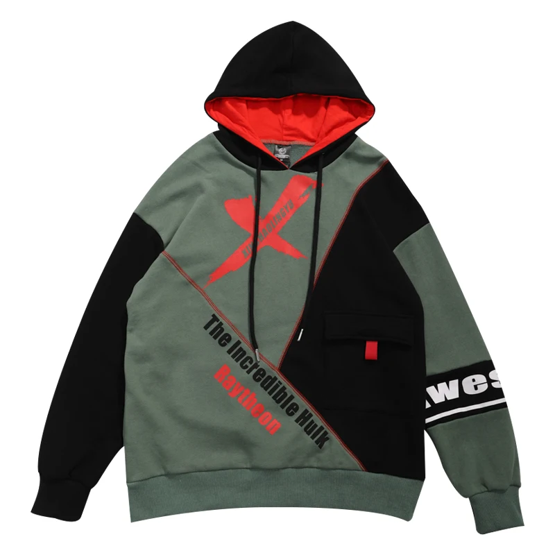 Япония уличная Женская X печать толстовки шарнир хип хоп стиль Swag Tyga Sudadera Hombre оверсайз черный белый хлопок