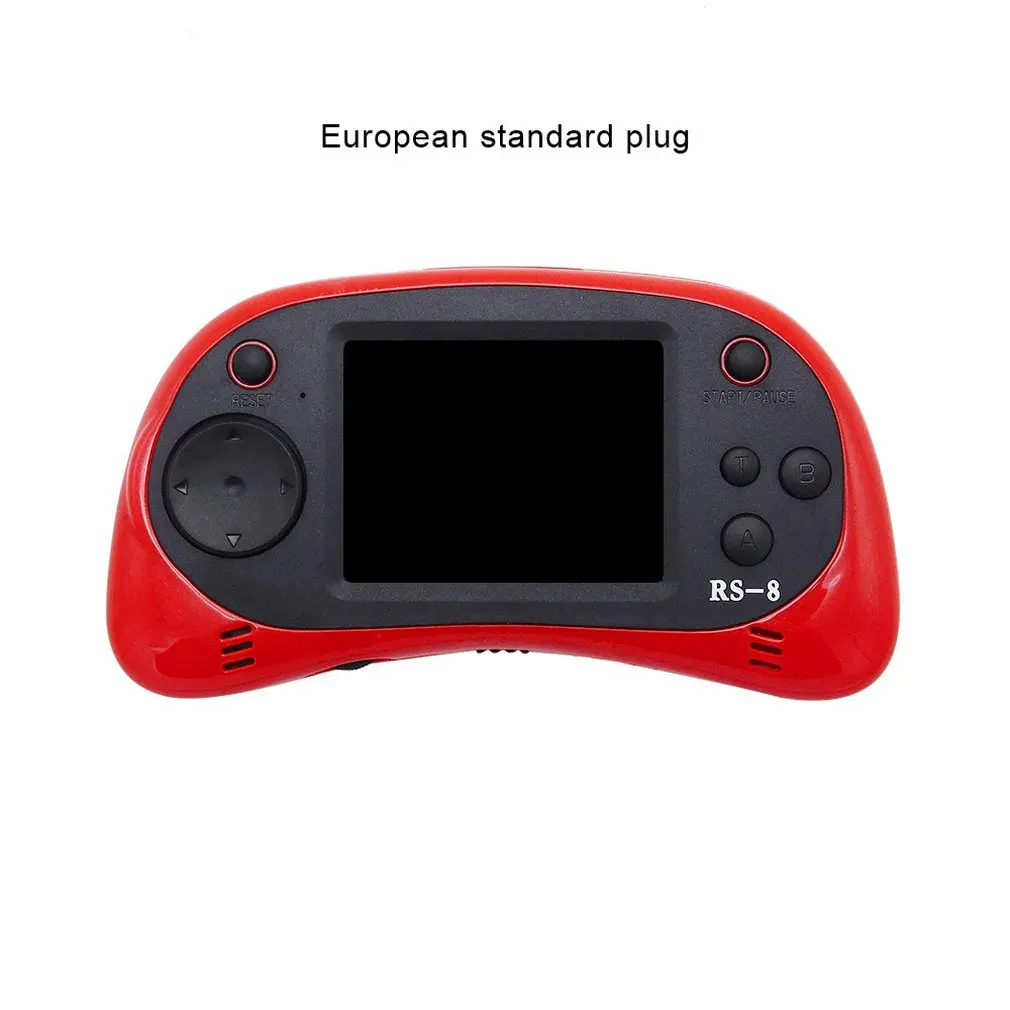 EU plug red RS-8X Handheld Video Game Console Player Family Recreation Gaming System Built-in HD TV AV Output Games - Цвет: EU plug red
