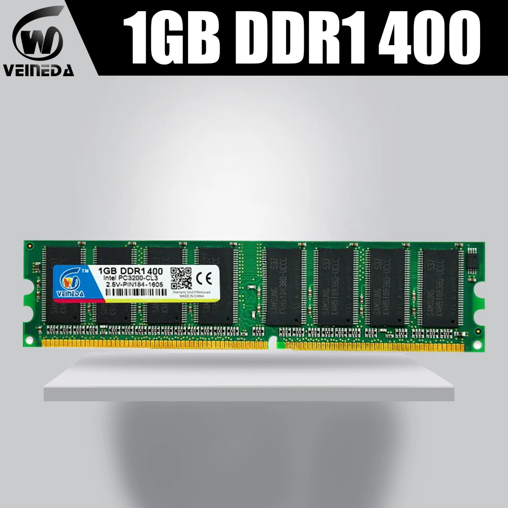 VEINEDA оперативная память DDR1 1 Гб 400 МГц оперативная память 266 400 МГц памяти DDR compatibl 333 Рабочий стол для DDR PC2700 1 ГБ для рабочего стола оперативной
