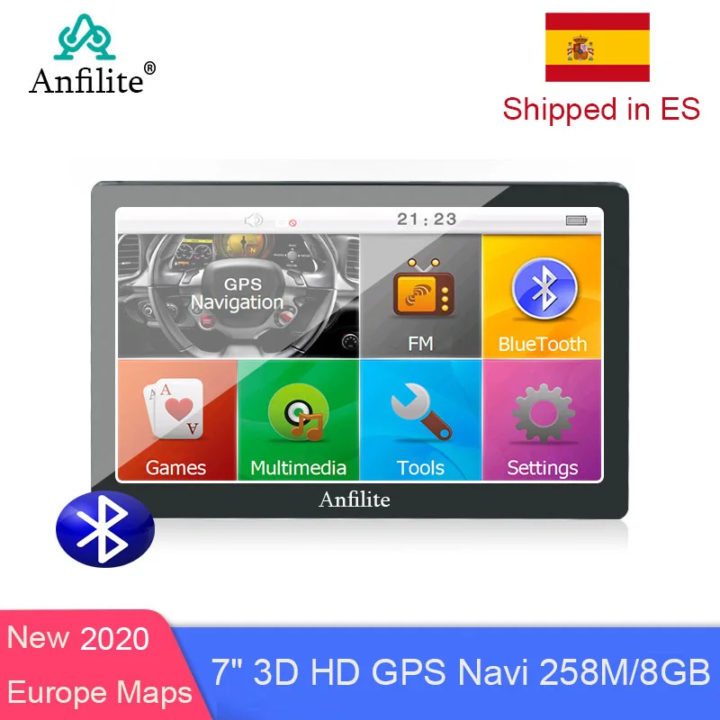 Anfilite 7 &quotHD емкостный экран для кемпинга автомобиля/грузовика GPS навигатор Bluetooth AVI