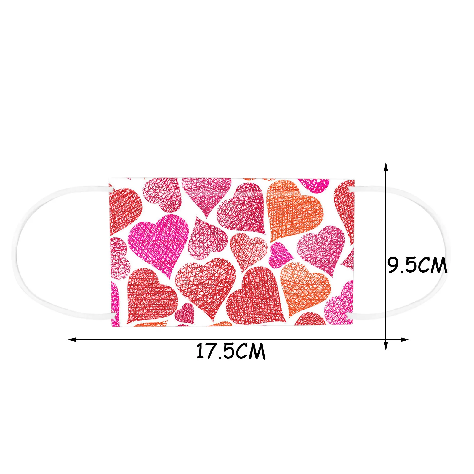 10PCS Adult Mask Valentine's Day Disposable Face Mask Sweet Heart Print Couple Breathable Three-layer Lover Mask mascarillas 6