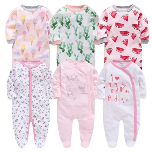 Honeyzone Одежда для новорожденных девочек зимняя одежда с длинным рукавом carters baby boy Footie recien nacido хлопковый комбинезон для младенцев с героями мультфильмов - Цвет: ZXPY9