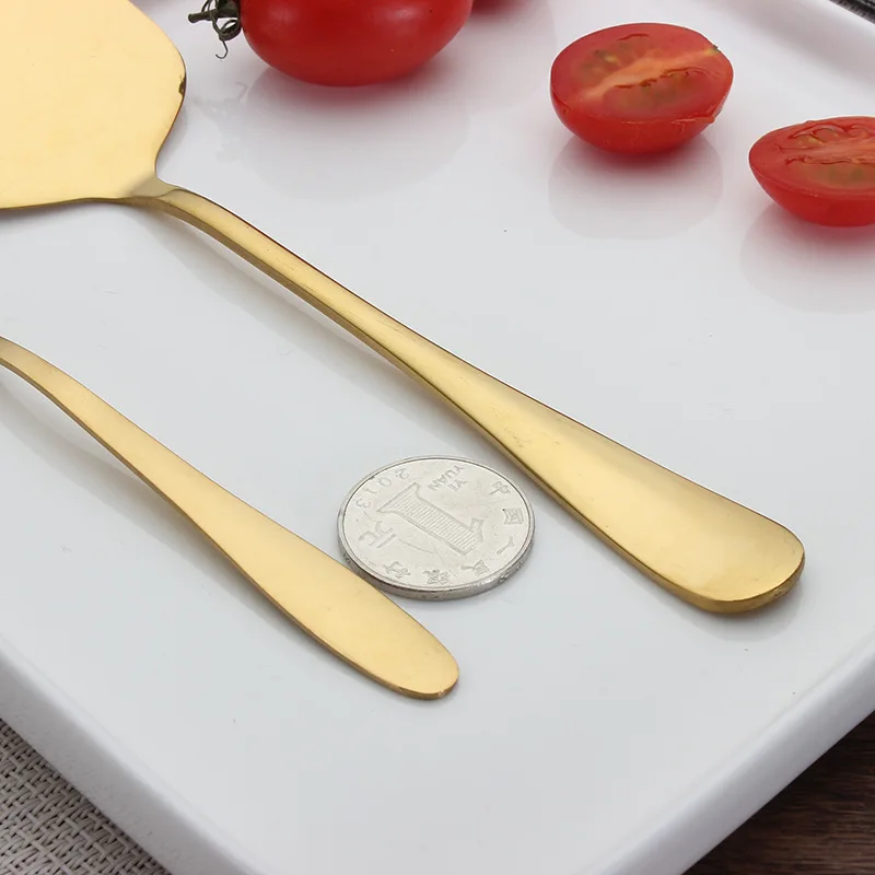Золотая лопатка для торта набор вилок послеобеденного из нержавеющей стали