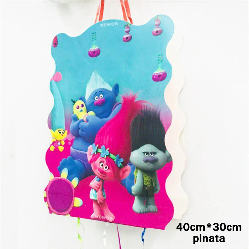 1pc Pinata 40 30cm 6 шт с героями мультфильма «тролли» Бумага Шапки шапки вечерние принадлежности для душа ребенка Дети День рождения мультяшную тему вечерние украшения фестиваля вечерние свадебные сувениры - Цвет: 1pc Pinata 40 30cm