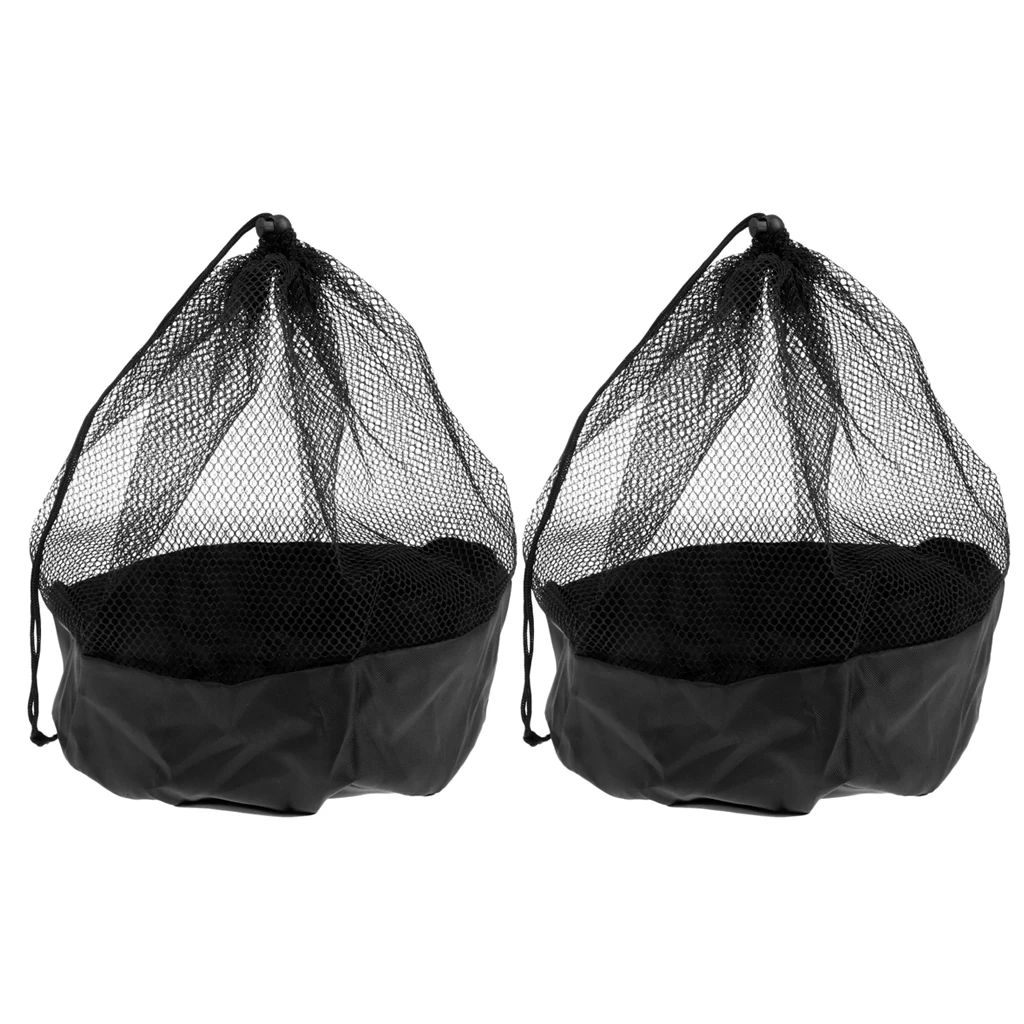 2 Soccer Training Cones Mesh Bag Drawstring Pouch Football Saucers Markers