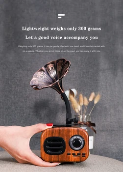

Wireless Loudspeaker Retro Wood Portable Mini Bluetooth Speaker Sound System TF FM Radio Music Subwoofer