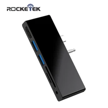 Rocketek USB 3,0 концентратор-картридер 4K HDMI 1000 Мбит/с гигабитный Ethernet адаптер SD/TF micro SD 3,5 мм аудио для microsoft Surface GO