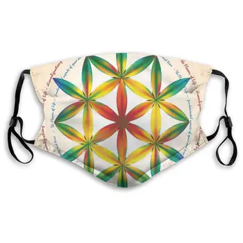 

Unisex Half Face Mouth Mask Face Masks Anti-Dust Face Windproof Ski,Symbol Of Mental And Physical Fortitude On Floral Frame,S