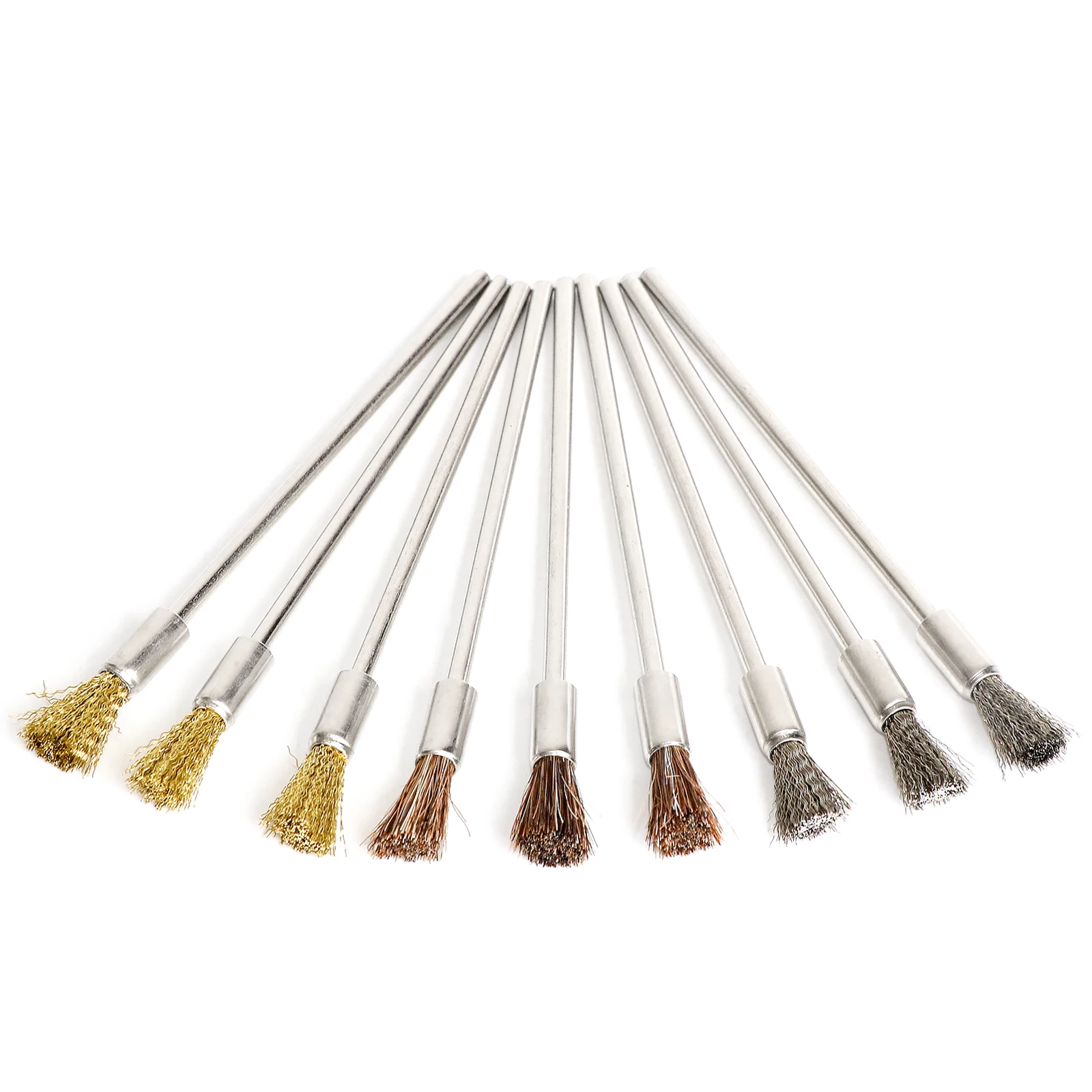NGe nge 10pcs brass wire brushes set, pen shape polishing wire