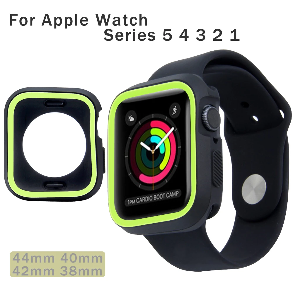 Универсальные Защитные чехлы для Apple Watch 4 3 Case 44 мм 40 мм двухцветный силиконовый чехол для iwatch Series 5 2 1 42 мм 38 мм