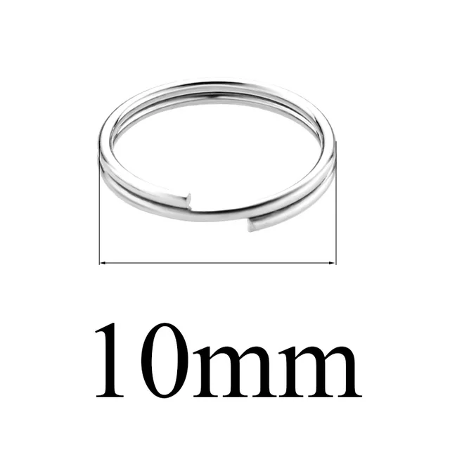 Semitree 100pcs Stainless Steel Split Rings Jump Ring Double Ring Connector for DIY Key Chains Jewelry Making Accessories 8mm - Color: 10mm