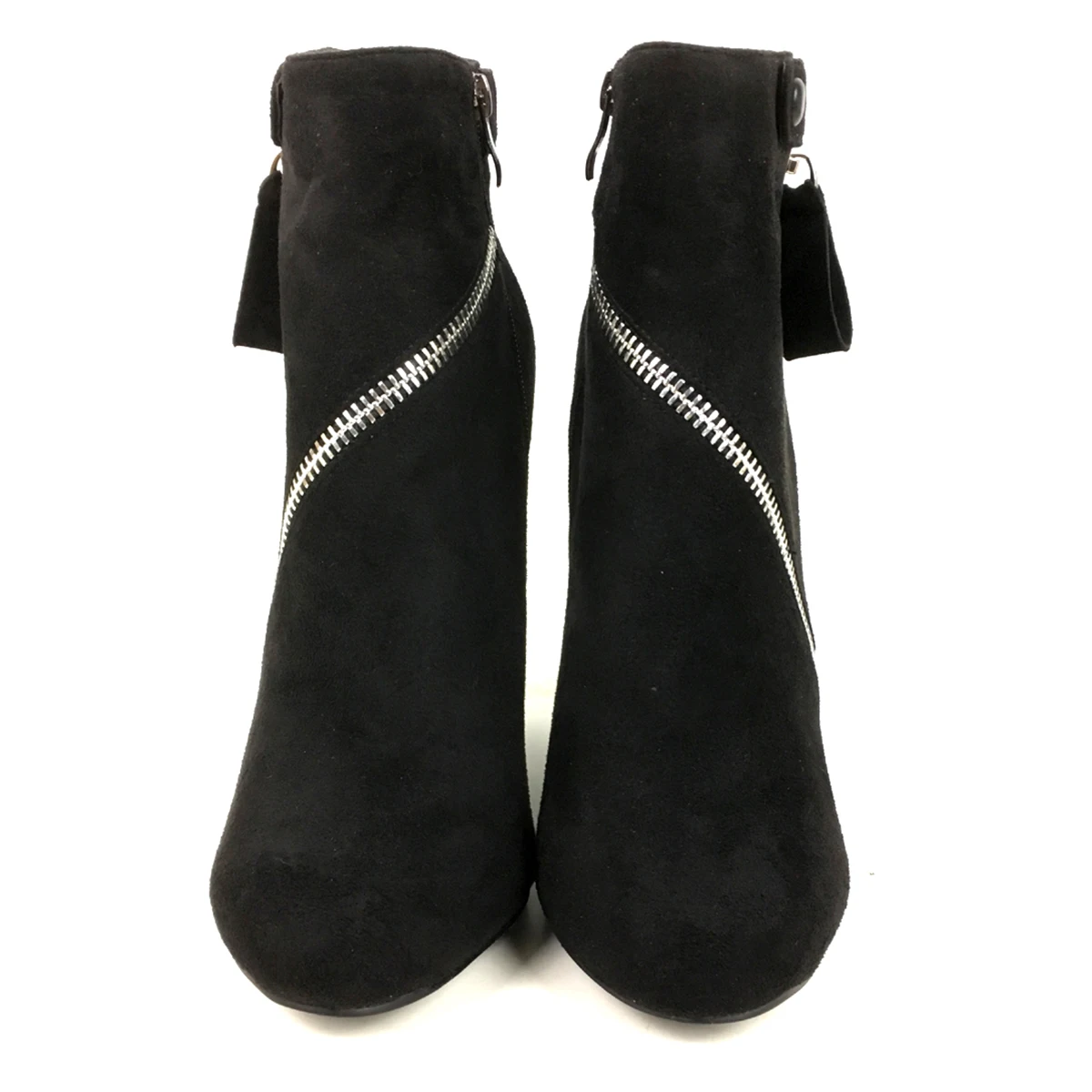 Женские ботильоны с круглым носком на танкетке пуговицами ремешке молнии в