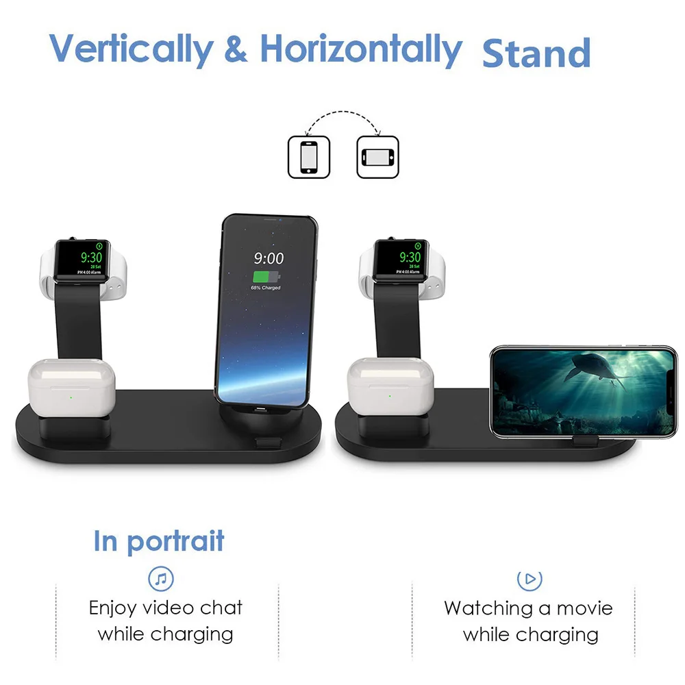 3 in 1 Wireless Charger Stand For iPhone 13 12 11 X XR XS 8 Qi Charging Dock Station For Apple Watch 7/6/5/4/3/2/1 AirPods pro charging stand for phone