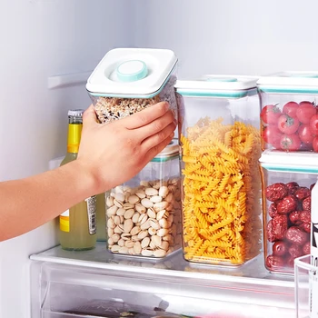 

Airtight Food Storage Containers Cereal Grain Bean Storage Jars Durable Plastic BPA Free Clear Canisters Kitchen Organizer Box