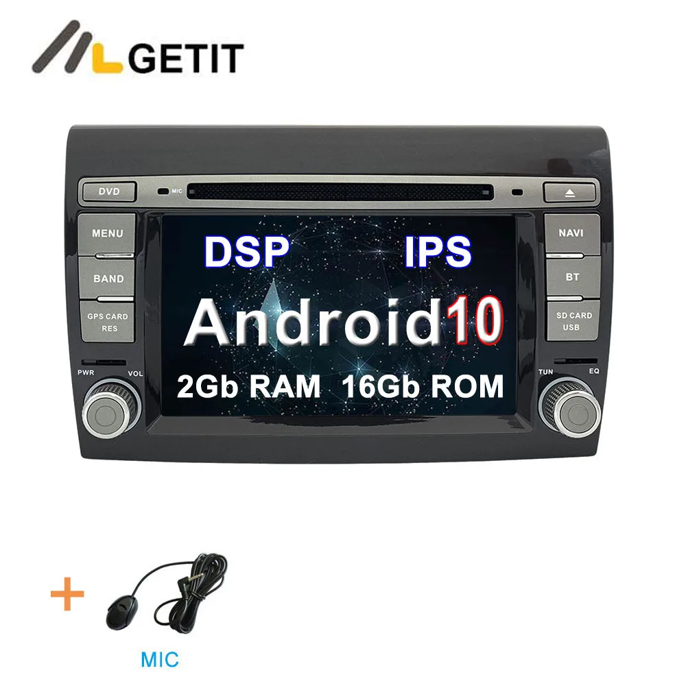Android 10,0 автомобильный Радио Стерео gps Навигация DVD мультимедийный плеер для Fiat Bravo 2007 - Цвет: 2G-RAM 16G-ROM DSP