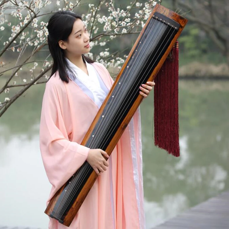 Chinese Guqin KuMu LongYin Old fir Wood Handmade Professional High Level Guqin 7 strings Zither