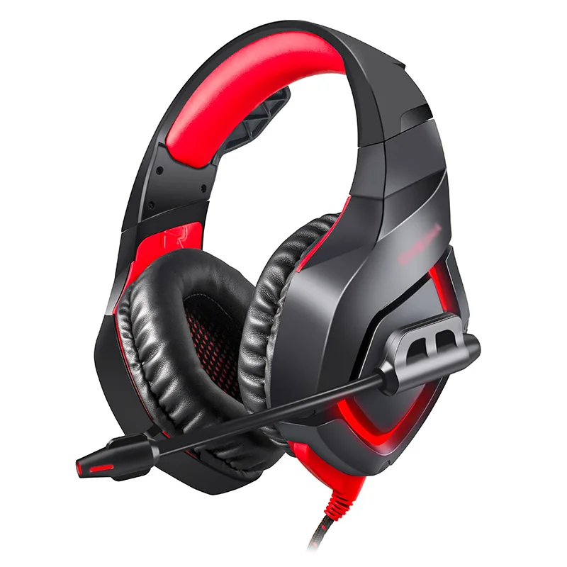 Игровая бас гарнитура наушники K1Bpro черный красный для ПК ноутбук