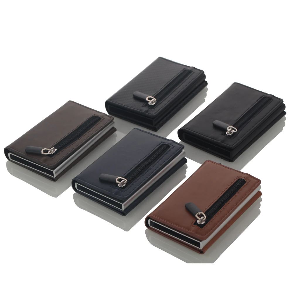 Credit Card Holder Aluminum Box Card Wallet RFID PU Leather Pop Up Case Magnet Carbon Fiber Coin Purse wallet card holder,credit card wallet,leather wallet,credit card holder,coin purse wallet,card holder,card wallet,coin purse,wallet card bag