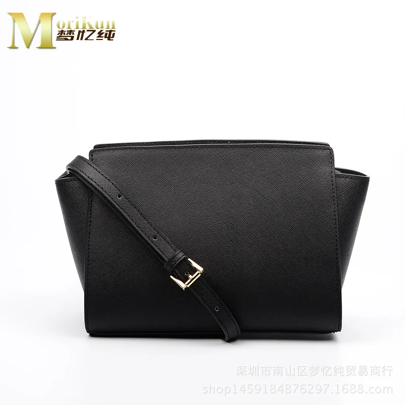 

2018 Cross Pattern Genuine Leather Shiny Side Smiling Face Bag Fashion And Personality Versatile Casual Hand Shoulder Cross-body