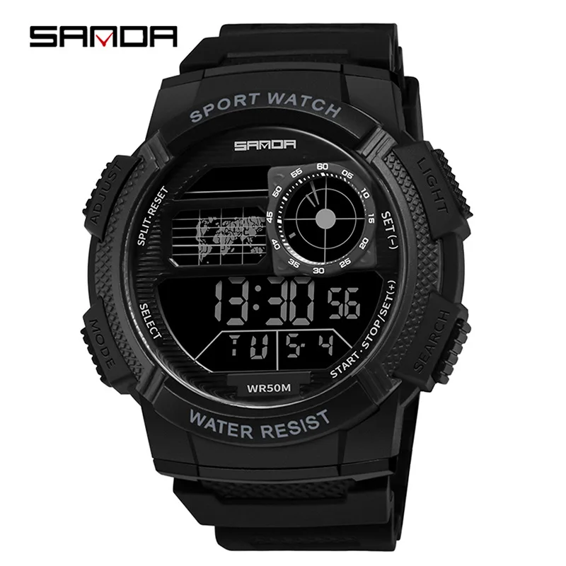 

Sanda SANDA 385 Multi-functional with Numbers Special Forces Sports Waterproof Smart Students Electronic Waist Watch