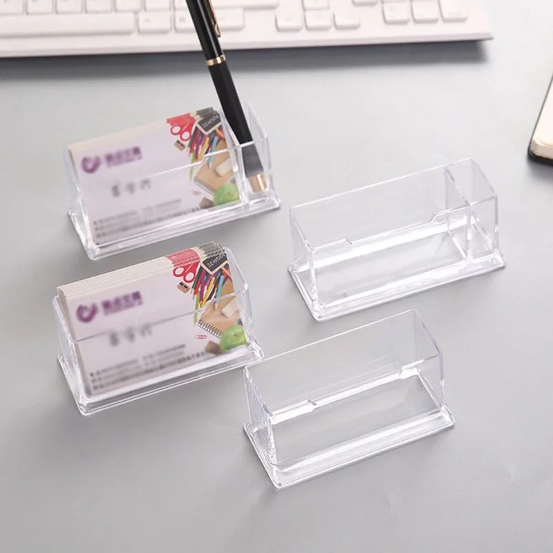

1 Pcs Hot Sale Clear Desk Shelf Box Storage Display Stand Acrylic Plastic Transparent Desktop Business Card Holder